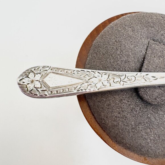 VTG Sterling Silver 925 Floral & Scroll Design Spoon Brooch Size 2.75" Length - Picture 5 of 12
